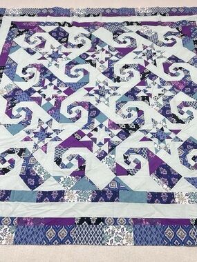 Handmade Shakespeare in the Park Patchwork Cotton Quilt Top/Topper 86x86”